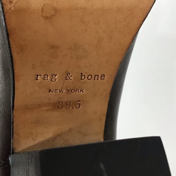 Rag & Bone Brown Leather Harrow Ankle Boots - Picture 9 of 10